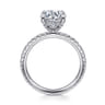Alisa - 14K White Gold Round Hidden Halo Diamond Engagement Ring - 0.5 ct