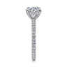 Alisa - 14K White Gold Round Hidden Halo Diamond Engagement Ring - 0.5 ct