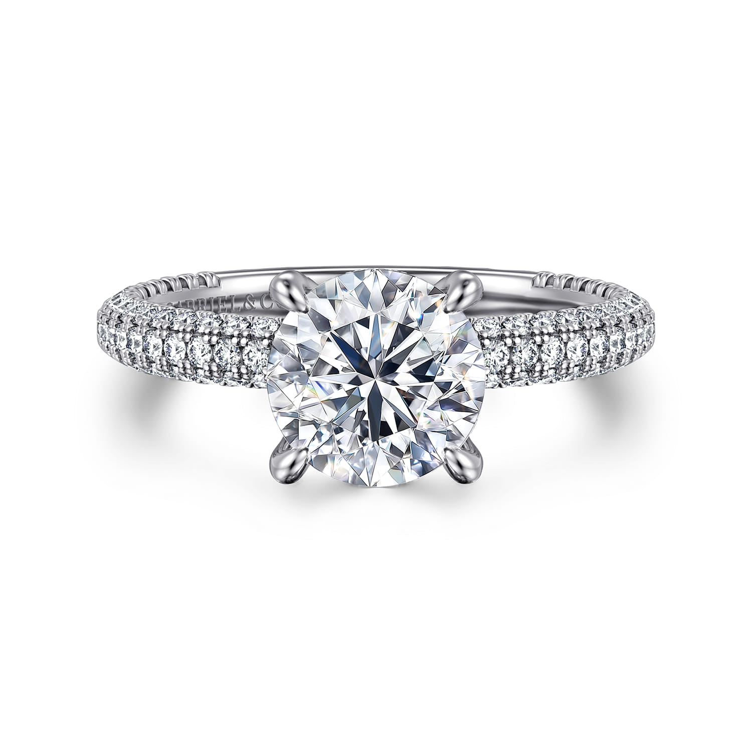 Alinna - 14K White Gold Round Diamond Engagement Ring - 0.7 ct - Shot 1