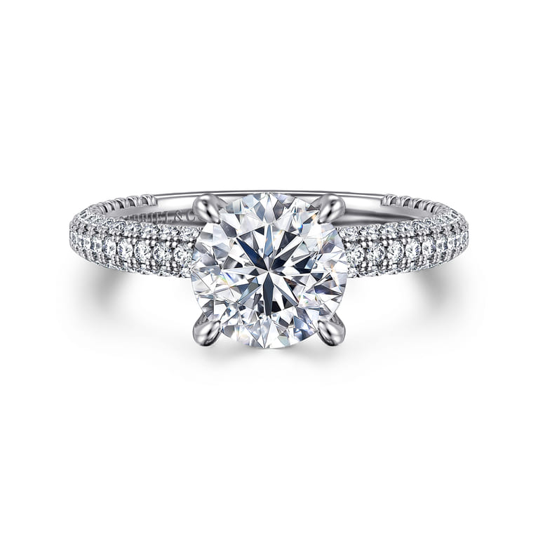 Alinna - 14K White Gold Round Diamond Engagement Ring - 0.7 ct - Shot 1