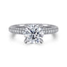 Alinna - 14K White Gold Round Diamond Engagement Ring - 0.7 ct