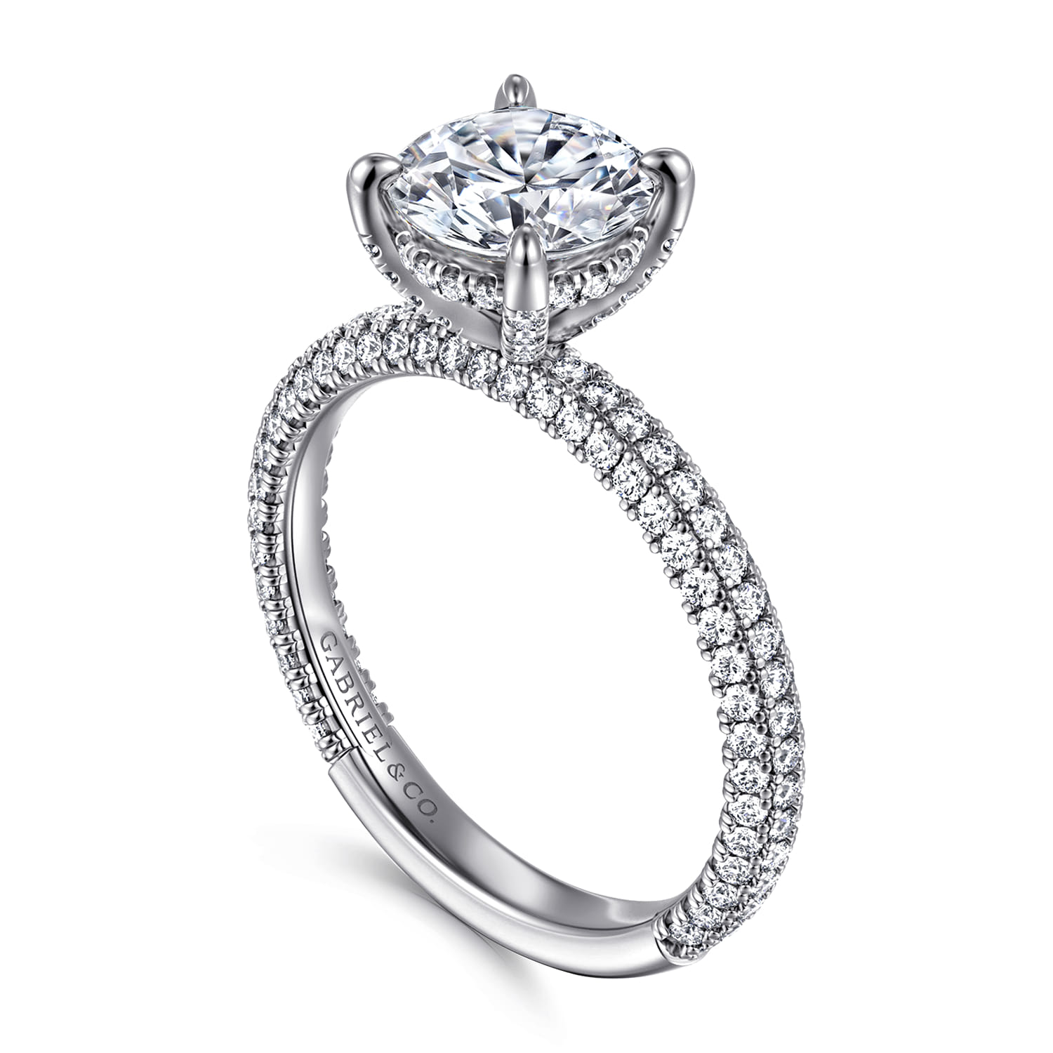 Alinna - 14K White Gold Round Diamond Engagement Ring - 0.7 ct - Shot 3