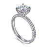Alinna - 14K White Gold Round Diamond Engagement Ring - 0.7 ct