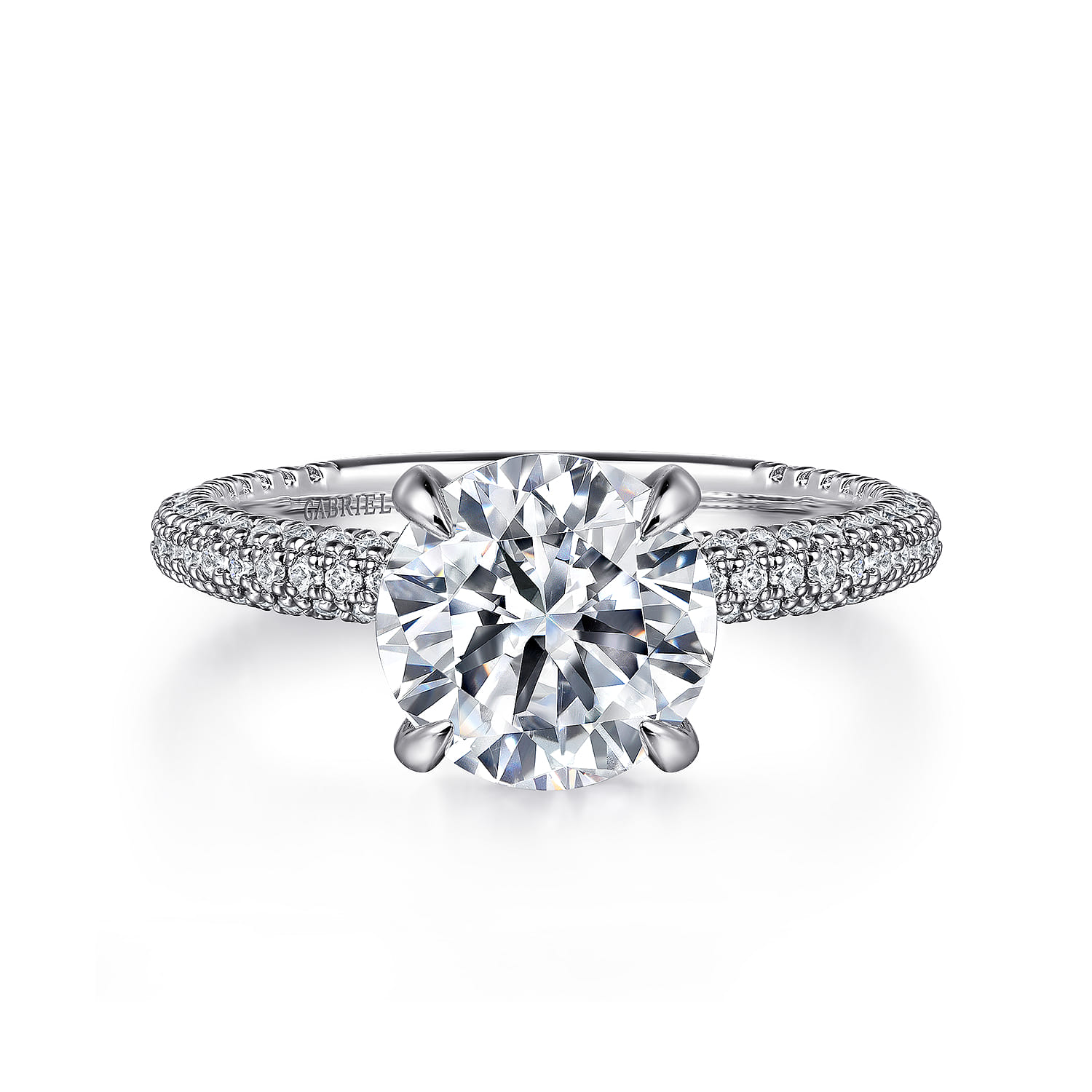 Alinna - 14K White Gold Round Diamond Engagement Ring - 0.7 ct - Shot 1