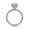 Alinna - 14K White Gold Round Diamond Engagement Ring - 0.7 ct