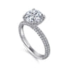Alinna - 14K White Gold Round Diamond Engagement Ring - 0.7 ct