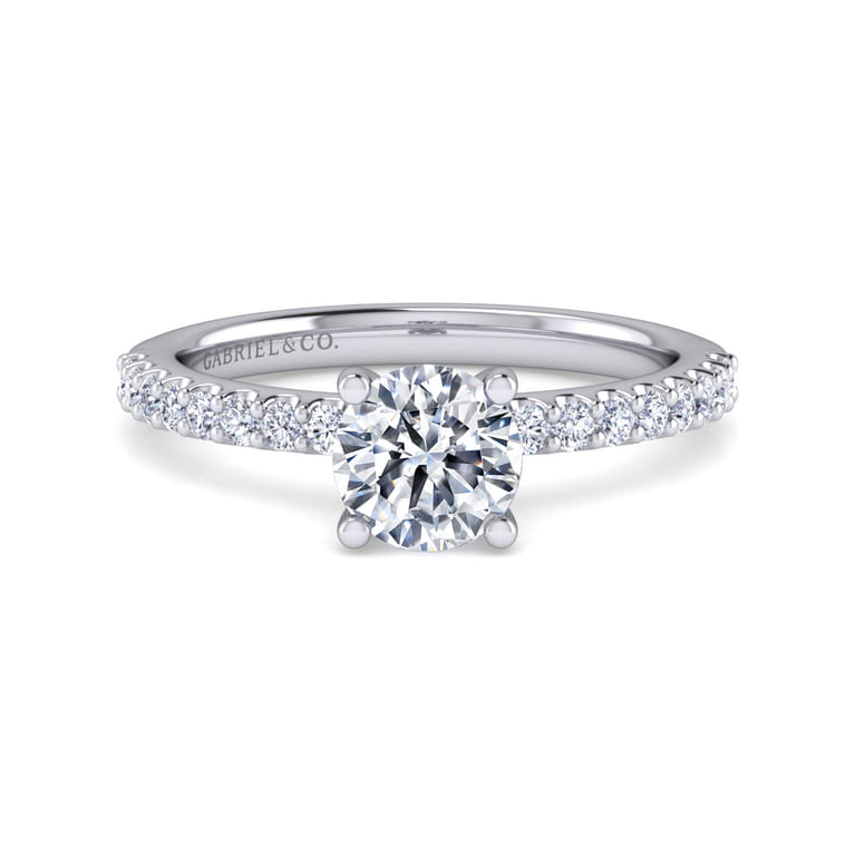 Amata - 14K White Gold Round Diamond Engagement Ring - 0.25 ct - Shot 1