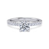 Amata - 14K White Gold Round Diamond Engagement Ring - 0.25 ct