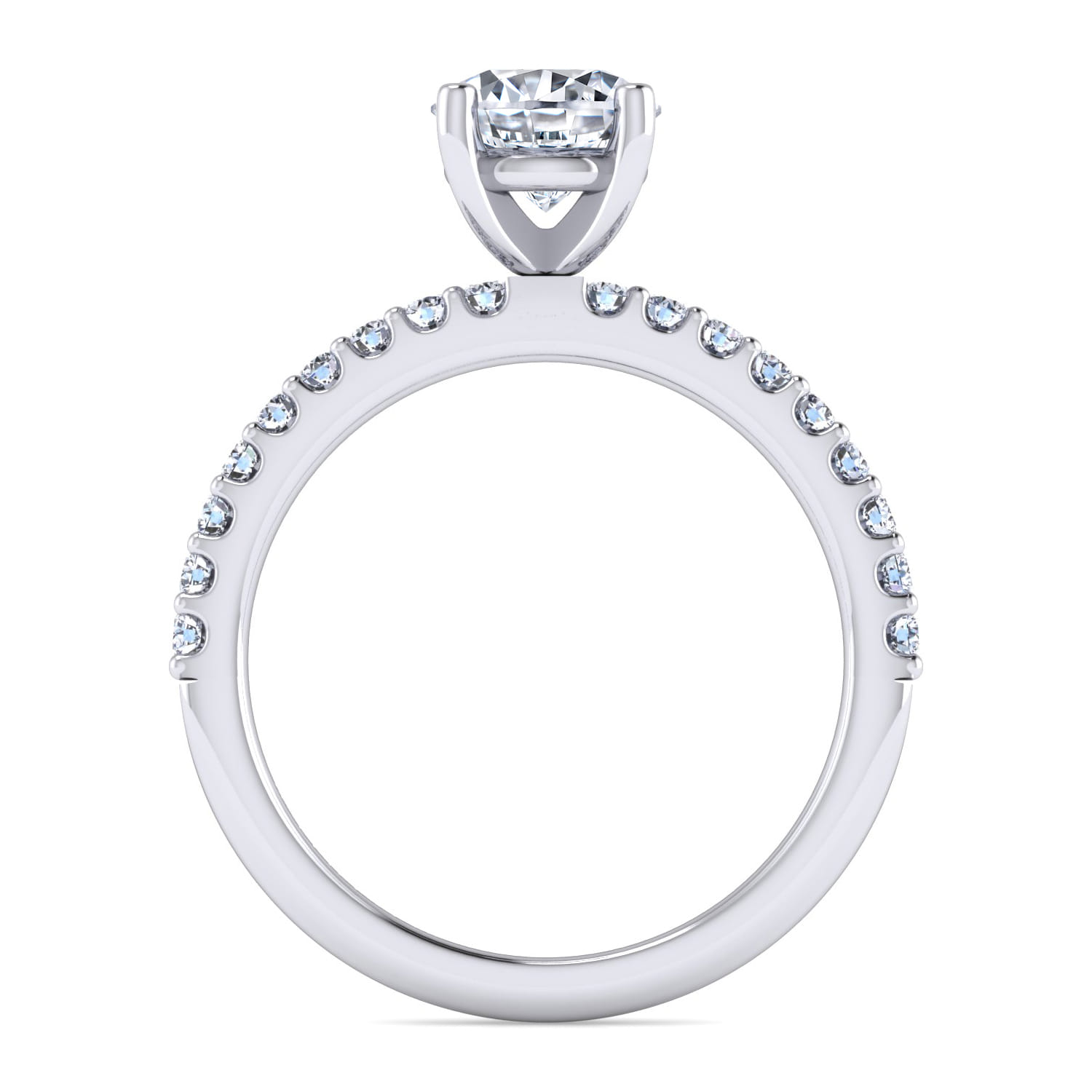 Amata - 14K White Gold Round Diamond Engagement Ring - 0.25 ct - Shot 2