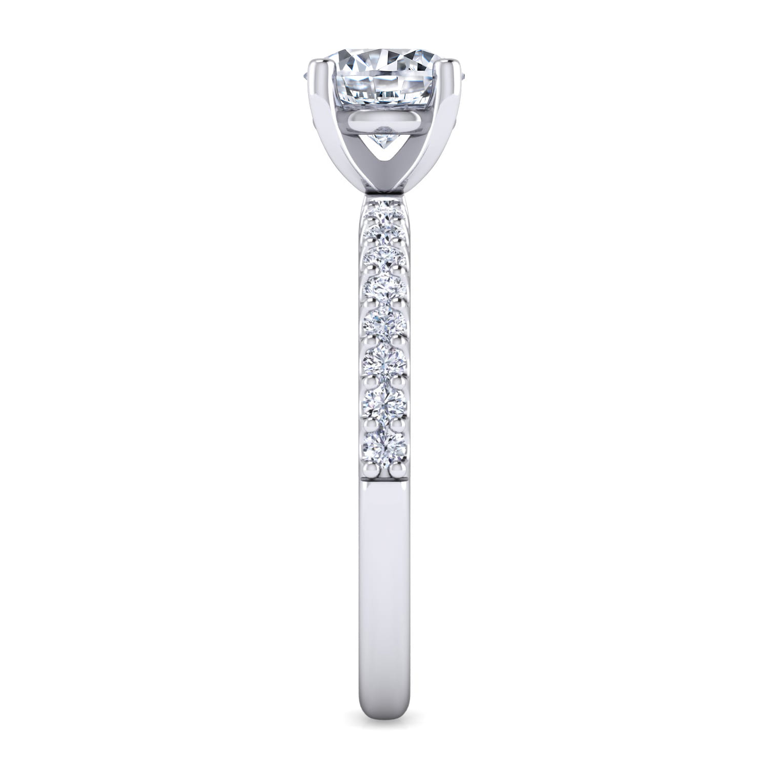 Amata - 14K White Gold Round Diamond Engagement Ring - 0.25 ct - Shot 5