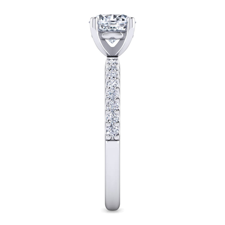Amata - 14K White Gold Round Diamond Engagement Ring - 0.25 ct - Shot 5