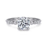 Silvey - 14K White Gold Round Single Prong Diamond Engagement Ring - 0.5 ct