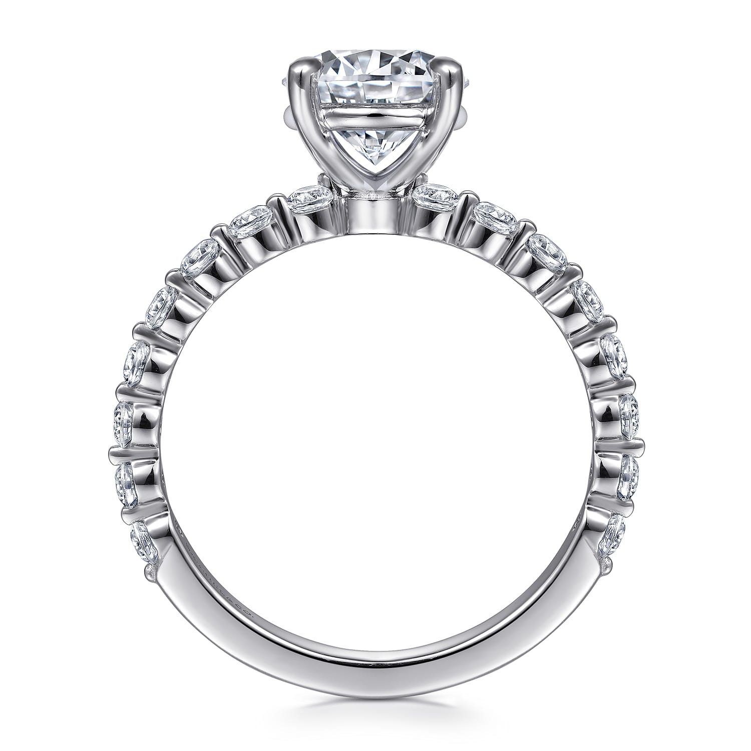 Silvey - 14K White Gold Round Single Prong Diamond Engagement Ring - 0.5 ct - Shot 2