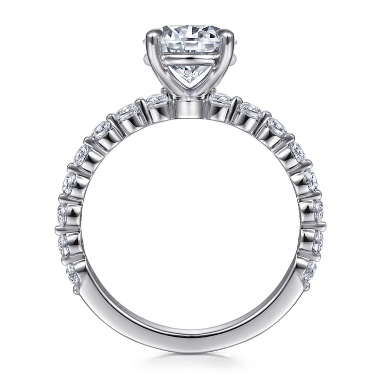 Silvey - 14K White Gold Round Single Prong Diamond Engagement Ring - 0.5 ct - Shot 2