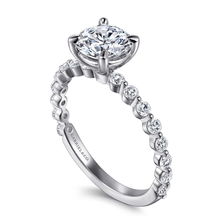Silvey - 14K White Gold Round Single Prong Diamond Engagement Ring - 0.5 ct - Shot 3