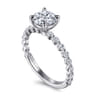 Silvey - 14K White Gold Round Single Prong Diamond Engagement Ring - 0.5 ct