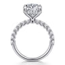Florah - 14K White Gold Round Hidden Halo Diamond Engagement Ring - 0.7 ct