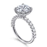 Florah - 14K White Gold Round Hidden Halo Diamond Engagement Ring - 0.7 ct