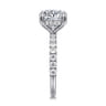 Florah - 14K White Gold Round Hidden Halo Diamond Engagement Ring - 0.7 ct