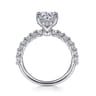 Florah - 14K White Gold Round Hidden Halo Diamond Engagement Ring - 0.7 ct