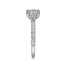 Florah - 14K White Gold Round Hidden Halo Diamond Engagement Ring - 0.7 ct