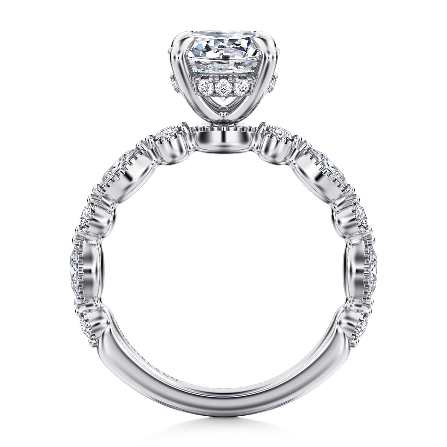 Lanna - 14K White Gold Round Diamond Engagement Ring - 0.5 ct - Shot 2