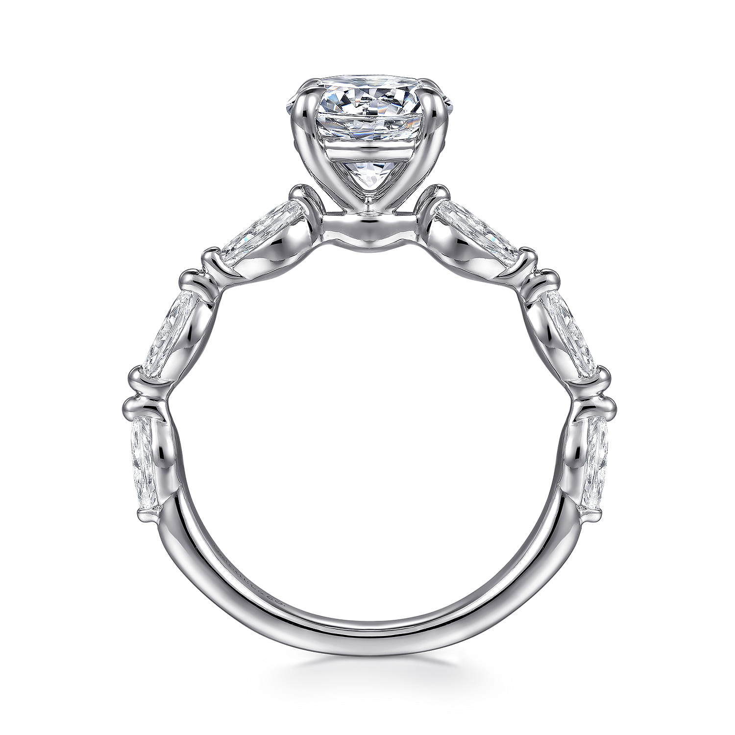 Caitte - 14K White Gold Round Double Prong Diamond Engagement Ring - 0.5 ct - Shot 2