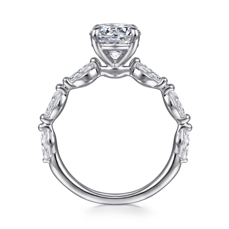 Caitte - 14K White Gold Round Double Prong Diamond Engagement Ring - 0.5 ct - Shot 2
