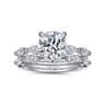 Caitte - 14K White Gold Round Double Prong Diamond Engagement Ring - 0.5 ct