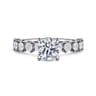 Zelmira - 14K White Gold Round Diamond Engagement Ring - 0.95 ct