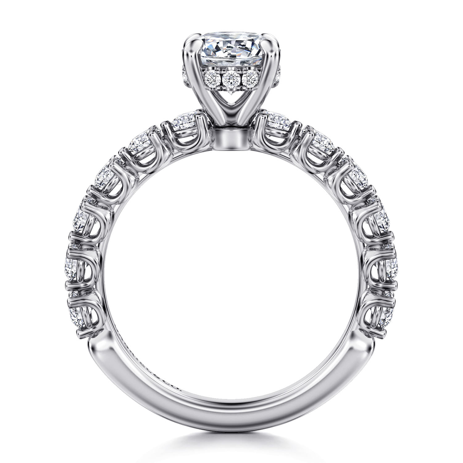 Zelmira - 14K White Gold Round Diamond Engagement Ring - 0.95 ct - Shot 2