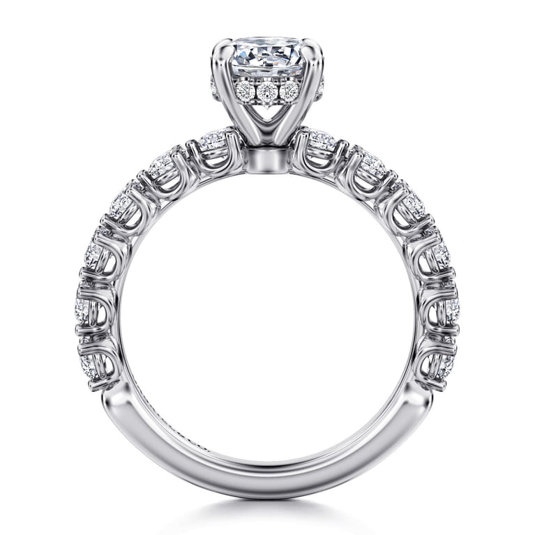 Zelmira - 14K White Gold Round Diamond Engagement Ring - 0.95 ct - Shot 2