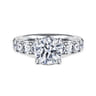 Broderick - 14K White Gold Round Diamond Engagement Ring - 1.5 ct