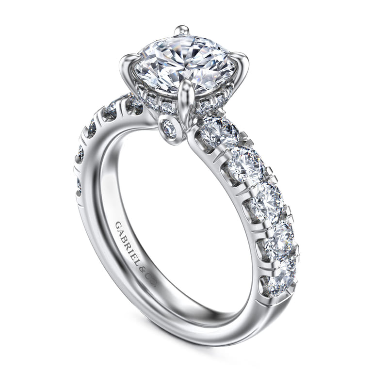 Broderick - 14K White Gold Round Diamond Engagement Ring - 1.5 ct - Shot 3