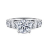 Broderick - 14K White Gold Round Diamond Engagement Ring - 2 ct
