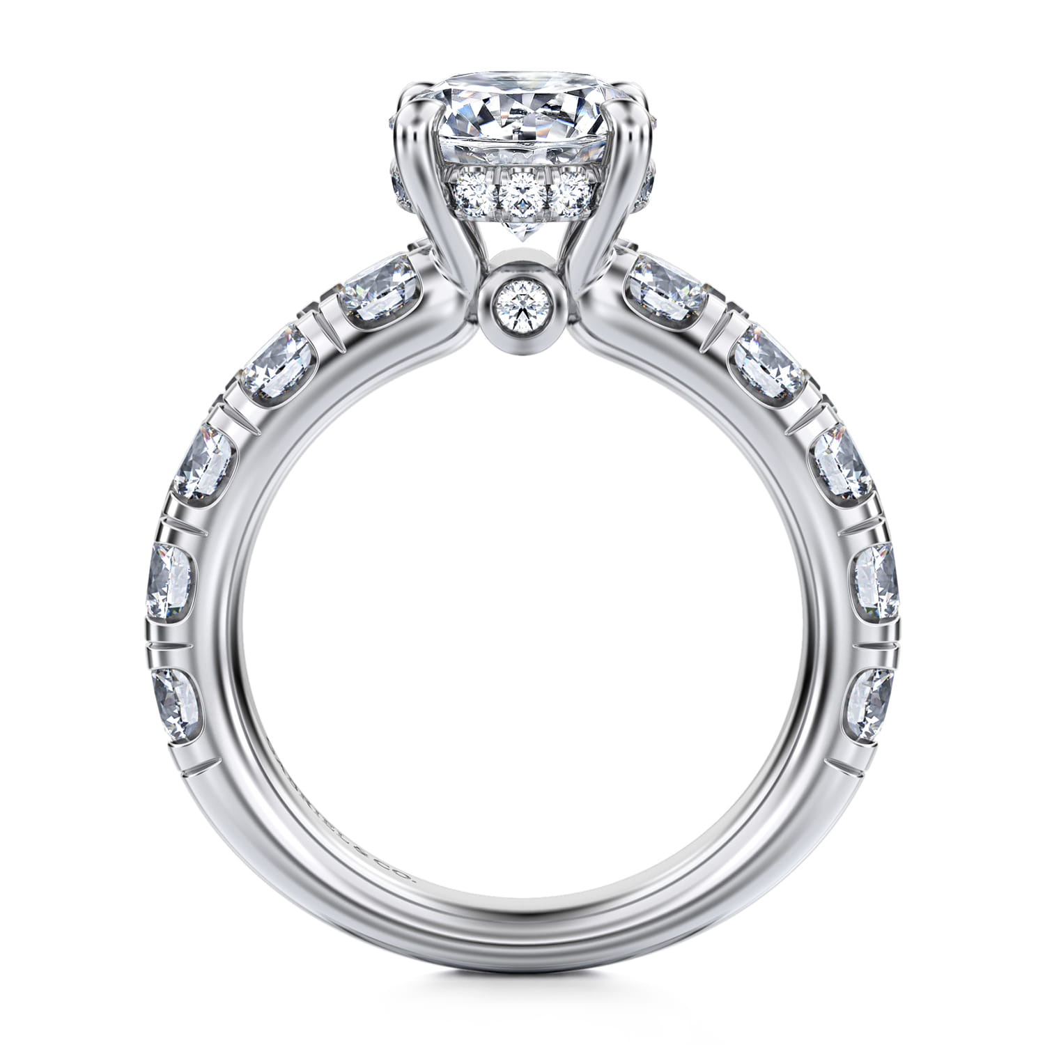 Broderick - 14K White Gold Round Diamond Engagement Ring - 2 ct - Shot 2