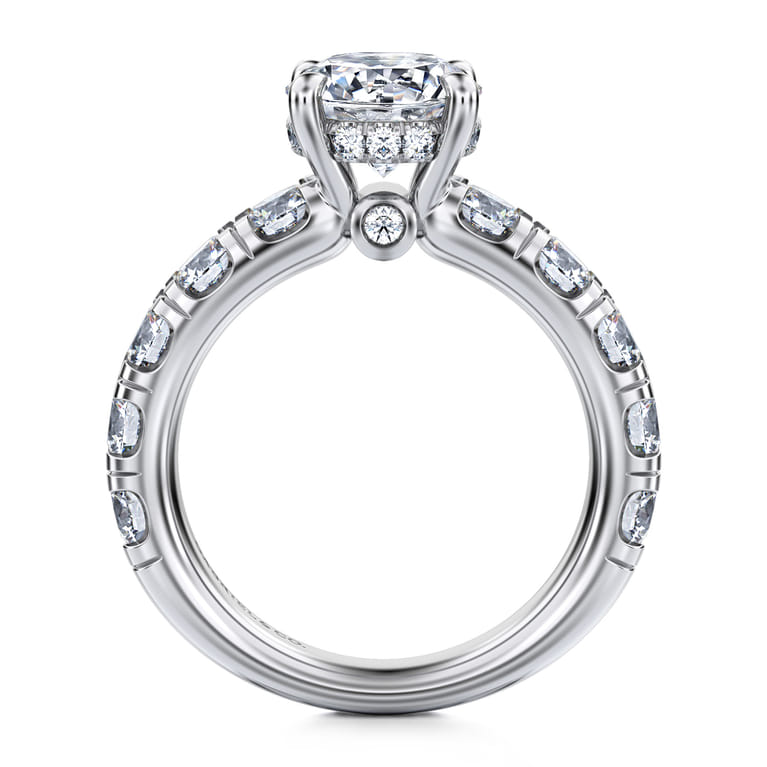 Broderick - 14K White Gold Round Diamond Engagement Ring - 2 ct - Shot 2