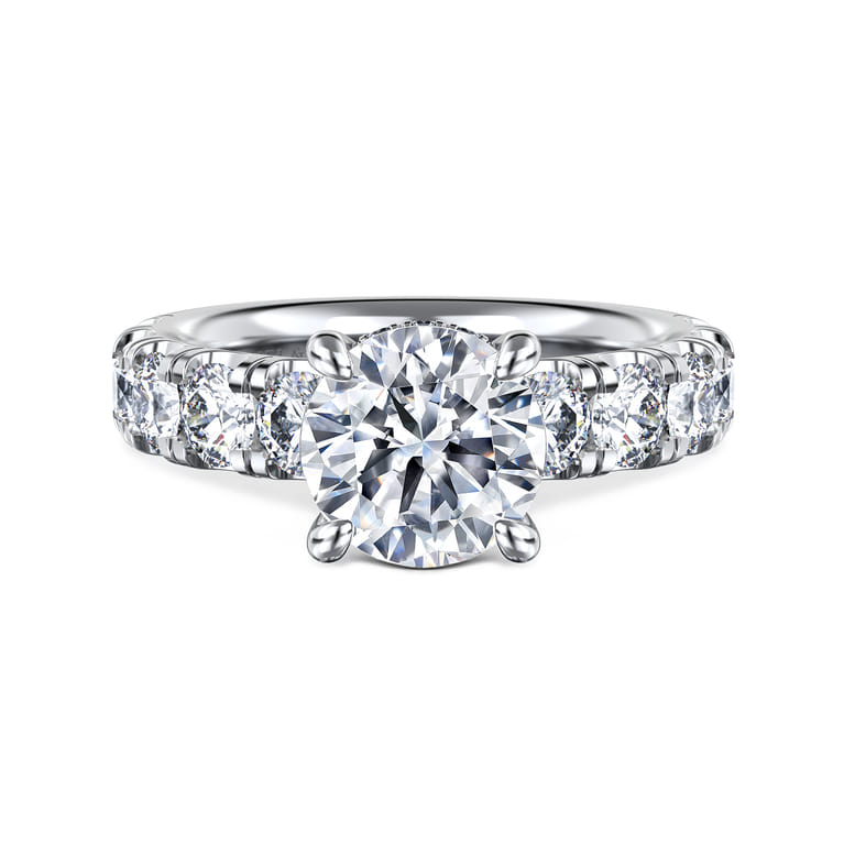 Broderick - 14K White Gold Round Diamond Engagement Ring - 1.7 ct - Shot 1