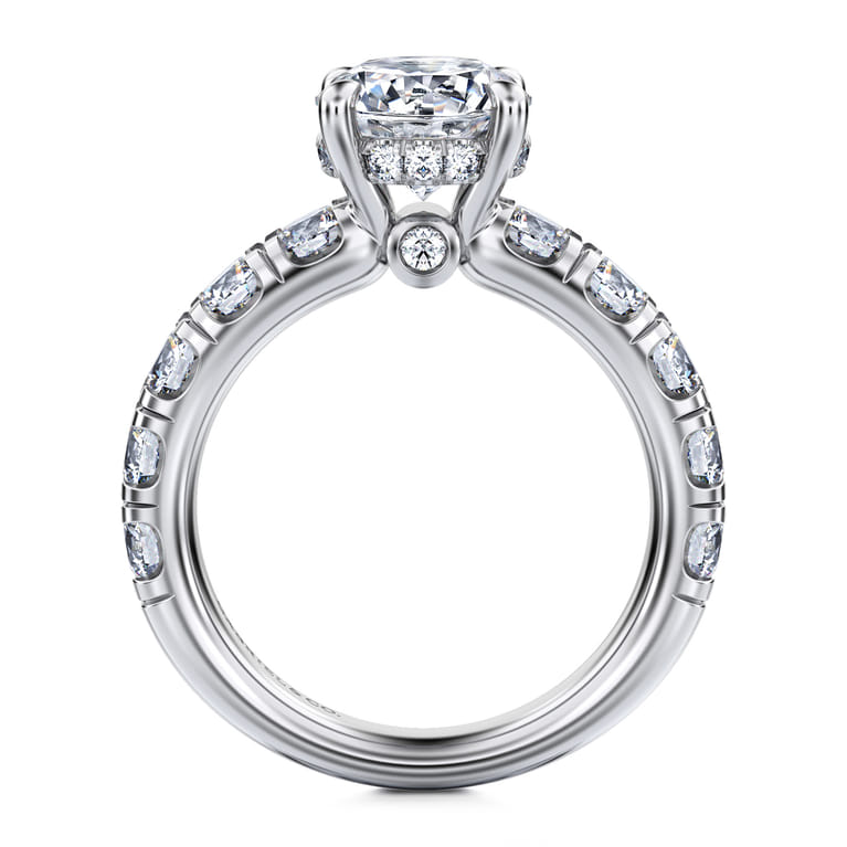 Broderick - 14K White Gold Round Diamond Engagement Ring - 1.7 ct - Shot 2