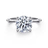 Frances - 14K White Gold Round Diamond Engagement Ring - 0.12 ct