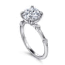Frances - 14K White Gold Round Diamond Engagement Ring - 0.12 ct