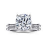 Frances - 14K White Gold Round Diamond Engagement Ring - 0.12 ct
