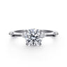 Frances - 14K White Gold Round Diamond Engagement Ring - 0.12 ct
