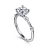 Frances - 14K White Gold Round Diamond Engagement Ring - 0.12 ct