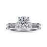 Frances - 14K White Gold Round Diamond Engagement Ring - 0.12 ct