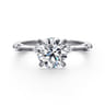 Frances - 14K White Gold Round Diamond Engagement Ring - 0.12 ct