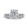 Frances - 14K White Gold Round Diamond Engagement Ring - 0.12 ct