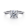 Frances - 14K White Gold Round Diamond Engagement Ring - 0.12 ct