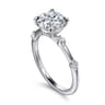 Frances - 14K White Gold Round Diamond Engagement Ring - 0.12 ct