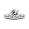 Frances - 14K White Gold Round Diamond Engagement Ring - 0.12 ct